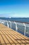 View from the deck of a cruise ship across the ocean, cruising the Baltic Sea