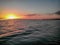 View from deck of cruise ship with beautiful, sunrise under water