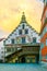 View of decorated townhall in the german city Lindau...IMAGE