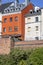 View of the decorative facades of tenement houses in the Old Town, Lublin, Poland