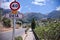 View of Deia with speed limit sign, Mallorca, Spain