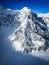 View of Denali mountains ridge and peaks from above