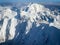 View of Denali mountains ridge and peaks from above