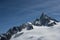 View of dent du geant from the vallee blanche