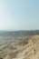 View on desert sunny land near dead sea in Israel