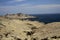 View on deserted  bay at endless uninhabited rugged pacific coast line of Atacama desert, Pan de Azucar