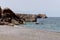 View of a deserted beach on island Crete Greece