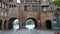 View of detail of Burgtor or Burg Tor nothern Gate in a gothic style, beautiful architecture, Lubeck, Germany