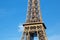 View of the detail of the Eiffel Tower in Paris. France.