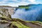 View of Dettifoss waterfall after rain