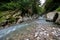 View of the Devil`s Gorge river Hosta, Sochi