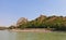 View of Devin castle from Danube River in Slovakia