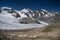 View from the Diavolezza to the mountains and glaciers