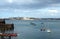 View on Dinard bay with its boats and yachts.