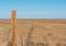 View of the Dingo Fence in Coober Pedy, South Australia