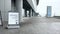 View of directional sign which points to the Vaccine Clinic at The Vancouver Convention Centre