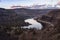 View from distance at beautiful Deschutes river in Oregon
