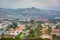 View of distant hills and houses from Hilltop Park in Dana Point