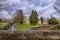 A view from the disused railway bridge across the village of Lubenham, UK