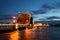 View on the divorced Palace bridge and the spit of Vasilievsky island. Saint-Petersburg, Russia