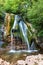 view of Djur-djur waterfall n Crimean Mountains