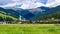 View of Dobbiaco, little town in the Puster Valley, Italy.