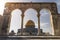 The view on the Dome of the Rock through the Scales of Souls colonnade,