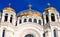 View of the domes of St. Nicholas Naval Cathedral in Kronstadt
