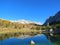 View of double lake or dvojno jezero in Triglav lakes valley