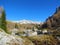 View of double lake or dvojno jezero in Triglav lakes valley