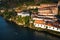 View of Douro river and the shore of Vila Nova de Gaia shot from Dom Luis I bridge, Porto