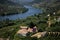 A view of the Douro River with vineyards on its banks near Pinhao town, Douro Valley