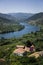 A view of the Douro River with vineyards on its banks near the town of Pinhao