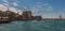 A view down the Dubai Creek towards an Abra taxis station in the UAE