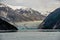 A view down a fjord to a stunning Glacier in Alaska.