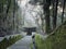 View down the historic Acquedotto Leopoldino aka Colognole Aqueduct. Near Livorno, Italy.