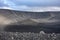 View down the inside of a volcano crater in Iceland