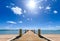 A view down a jetty at Maraetai Beach,auckland,new zealand-2