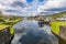 A view down a lock at Corpach on the Caledonian Canal next to Fort William, Scotland