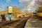 The view down the railway line from the end of Aylsham train station