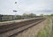 View down railway track in english countryside