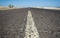 View down a remote desert road