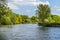 A view down the River Great Ouse approaching St Ives, Cambridgeshire