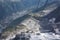 View down from ropeway to Aiguille du Midi