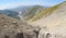 View down to Girdimanchay river valley from Mountain Babadag trail in Azerbaijan