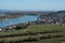 View down to the small village Nierstein in the spring