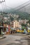 View down an urban street with shany houses in the Rocinha favela in Rio de Janeiro, Brazil, South America