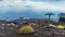 The view down the volcano from the upper cable car station of Mount Etna, Sicily