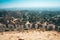 View on the downtown of LA from the iconic Hollywood sign