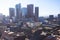 View of downtown Los Angeles, seen from observation deck of Los Angeles City Hall, California, USA